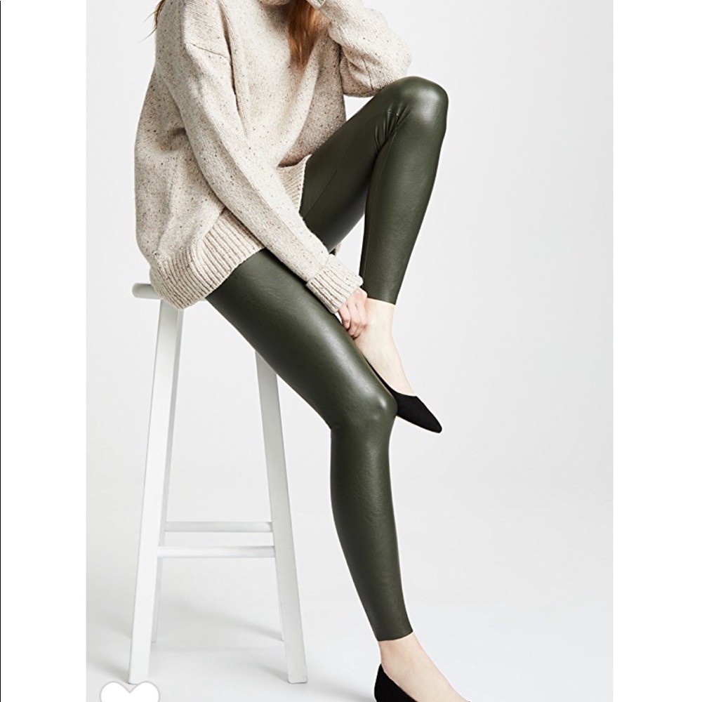 Commando Dark Green Faux Leather Leggings